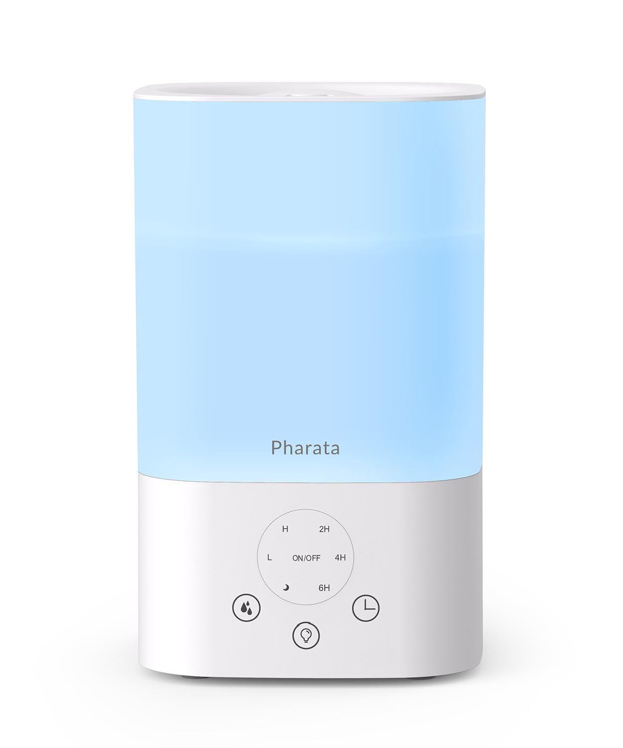 Pharata Humidifiers for bedroom, 3.5L Cool Mist Humidifier for Large Room, Top Fill Essential Oil Diffuser for Baby & Plant, Auto Shut-Off, Quiet Operation, White