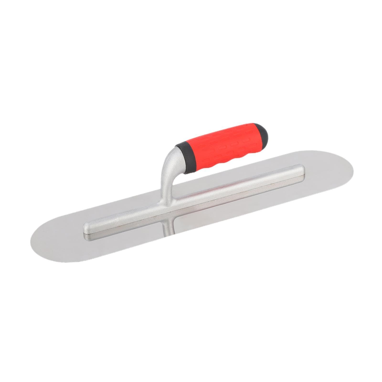 Truelle de Lissage en Acier Inoxydable avec Tête Arrondie, avec Plastique poignée,Truelle à Enduire Platoir de Maçon Lisseuse pour Cloison Sèche Appropriée, Mastic, Plâtre, Béton, 40cmx10cm