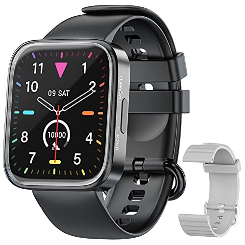 Smart Watches for Men Women IP68 Waterproof Fitness Tracker with Heart Rate Monitoring & Blood Oxygen Saturation 1.69 inch Full Touch Screen Smart Watch for iOS Androidï¼ˆBlackï¼‰