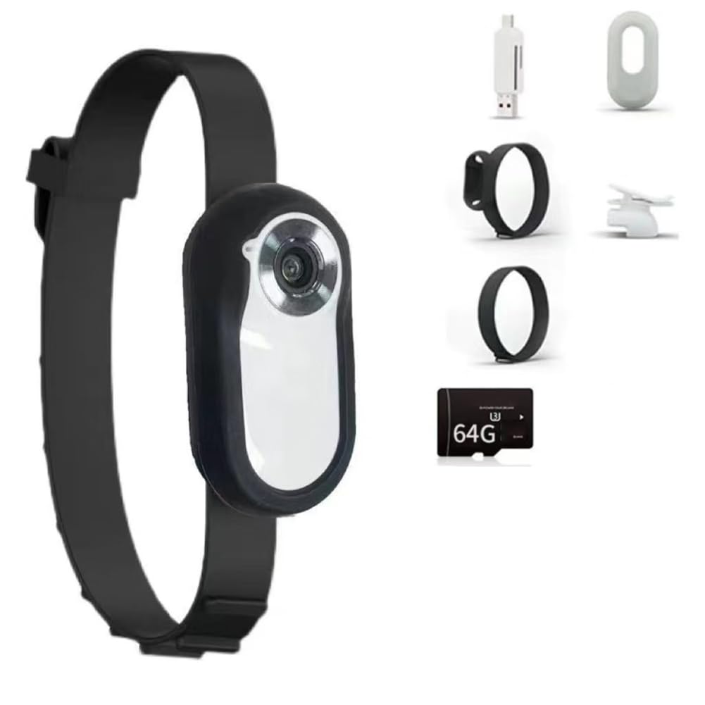 Collar Rastreador para Perros HD 1080P Que No Necesita WiFi, Cámara para Gatos, Collar con Cámara Que Graba Videos, Regalo para Perros y Gatos, Color