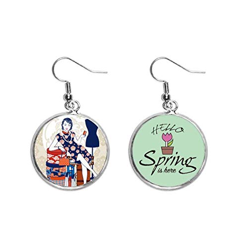 Pendientes de primavera de la cultura china con colgante blanco, el regalo de joyería ideal