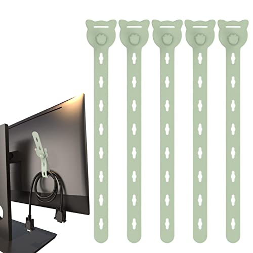 JINGLING Organisateur de Cordon | 5 Attaches de câble en Silicone | Gestion du Cordon pour câble de Chargement USB de Bureau, Cordon d'alimentation de Table de Chevet, Fil de câble de Souris Cover