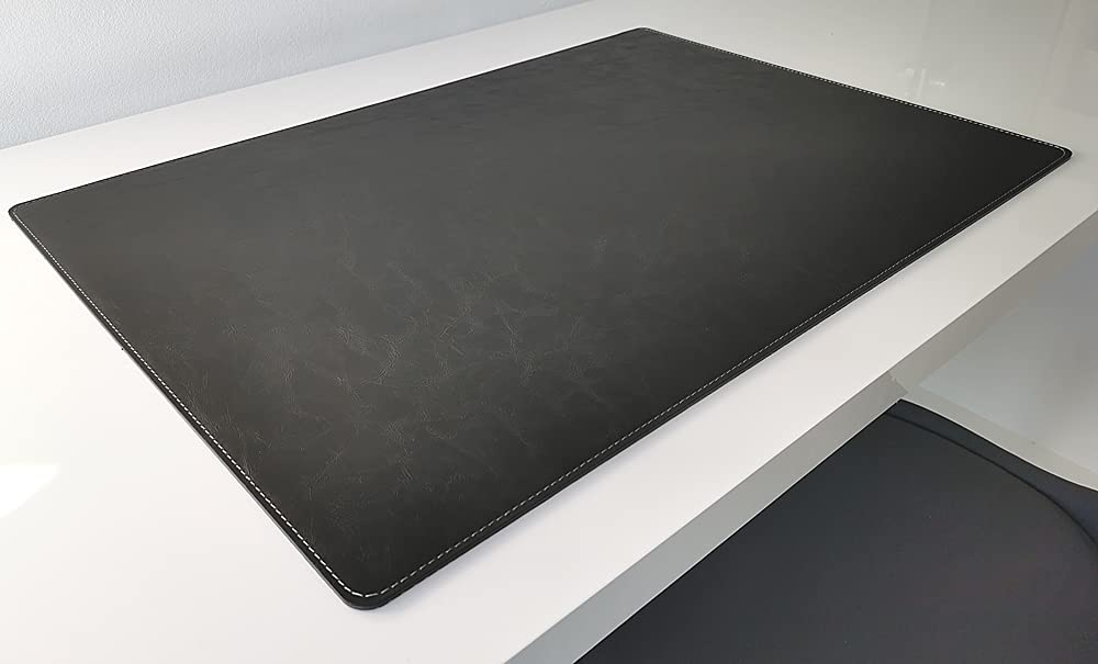 Schreibtischunterlage in Lora Leder 60 x 40 Schwarz
