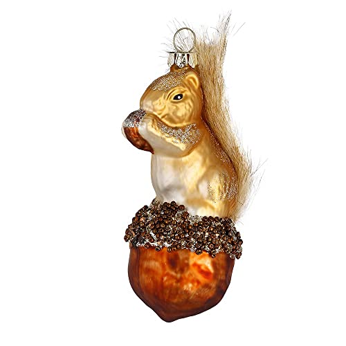 Inge-glas Glas 12cm Eichhörnchen mit Nuss Weihnachtskugeln Tiere Waldtiere braun beige Cover