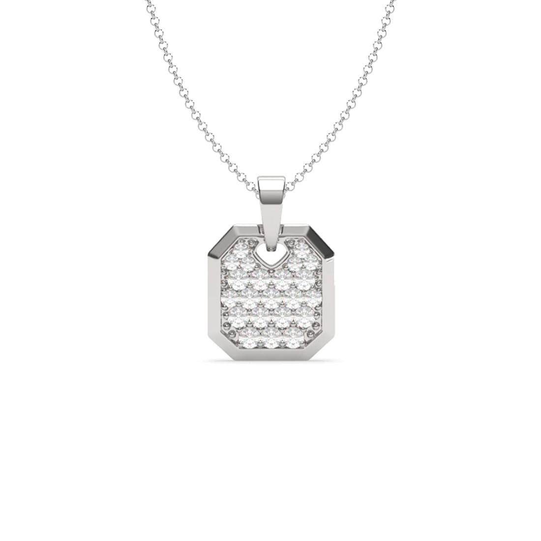 Clara Pure 925 Sterling Silver Hexa Men Pendant Necklace with Chain | Gift for Men & Boys |Platinum Plated, Swiss Zircon (B0D9KFJH2Y) Amazon Price History, Amazon Price Tracker