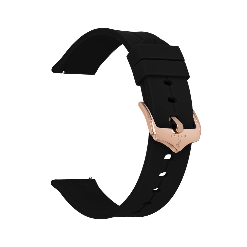Sylvi 20mm Black Silicone Strap with Rosegold Buckle for Mens Watch (B0DHV98QK5) Amazon Price History, Amazon Price Tracker