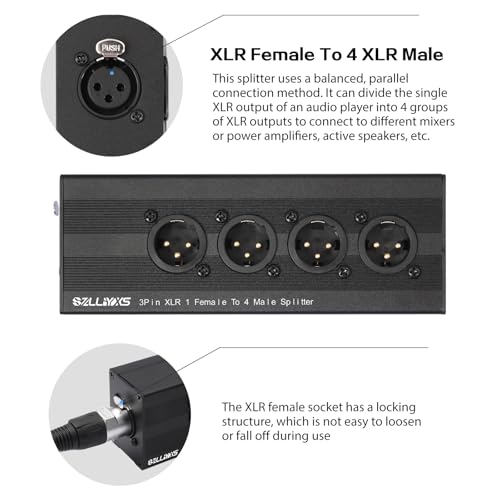 Divisor XLR 3 pines 1 hembra a 4 macho, 10% de descuento