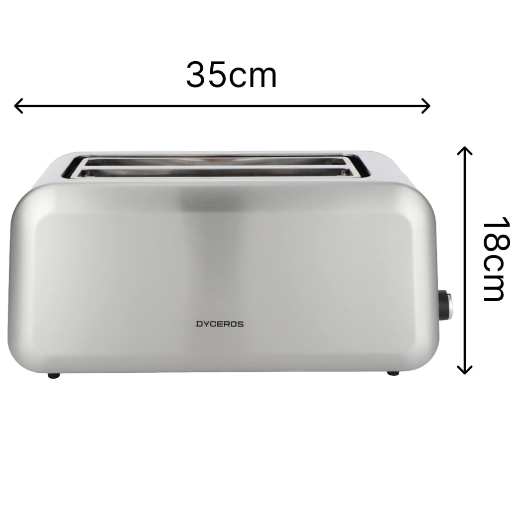 Grille-pain Crusteo 1400W | 4 tranches, fentes larges et longues – Acier inoxydable