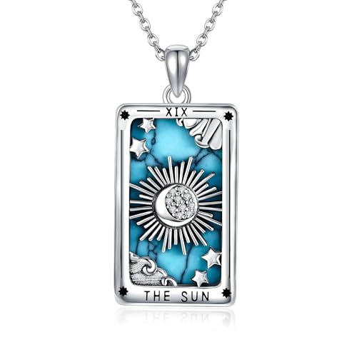 ONEFINITY Western Neckalce - Collar con colgante de plata de ley S925 con diseño de botas de vaquero, tarjeta de tarot, calavera de vaca, herradura, flecha, turquesa, regalo para mujeres y hombres