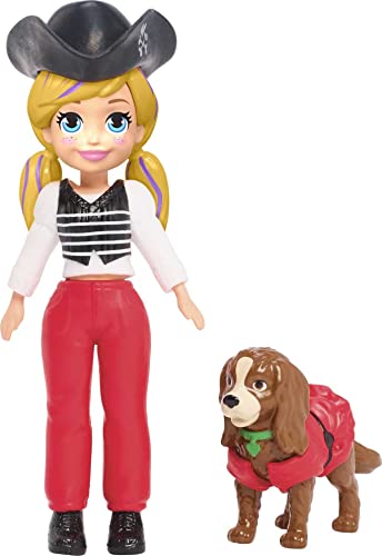 Muñeca Polly Pocket con 4 disfraces y mascota de 3 pulgadas miniatura 5