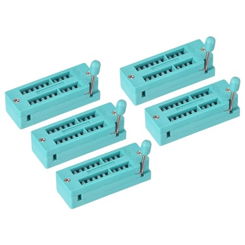PATIKIL Universal IC Test ZIF Socket 20 Pin 3.0mm Pitch for Microcontroller, Chip, Breadboard, Program IC's, 5 Pack
