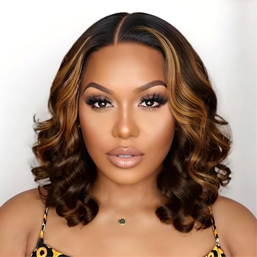 Highlighted short bob with 6x5 glueless lace — 577 ratings at 4.0 stars.