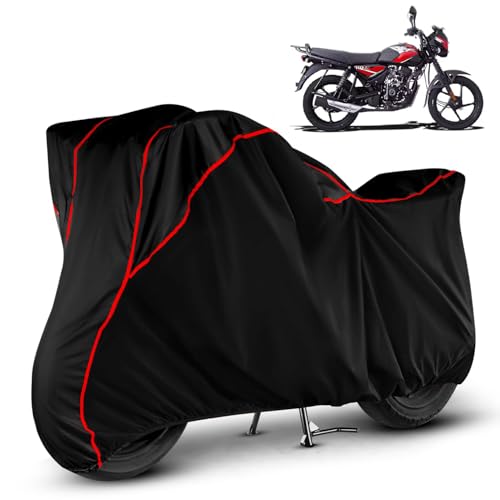 Image of DAXO Waterproof Bike Cover for Bajaj CT 110 | All Weather Protection from Rain, Dust, Sun & Scratches | Black Red Piping | Universal Fit for All Bike & Scooty | CT 110 Bike Cover