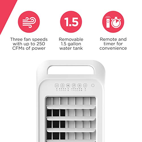 Frigidaire 2-In-1 Personal Evaporative Air Cooler And Fan | 250 Cfm’s | Portable Swap Cooler With 3 Fan Speeds | Air Filter With Removable Water Tank #TOP1