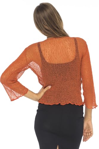 Image of Back From Bali Womens Sheer Shrug Cardigan Lightweight Knit