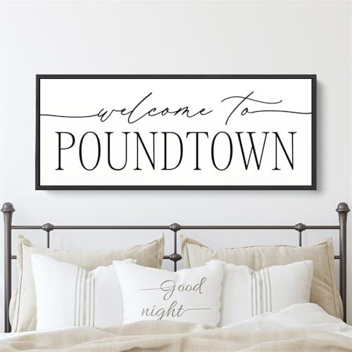 Welcome To Pound-town Sign Canvas Art Prints Painting Funny Adult Humor Bedroom Picture Artwork Home Bedroom Farmhouse Decoration No Frame