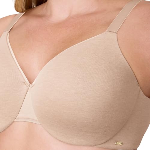 Bali Women's T-Shirt Bra, Cotton Collection Underwire Bra for Women, Full Coverage, Moisture-Wicking
