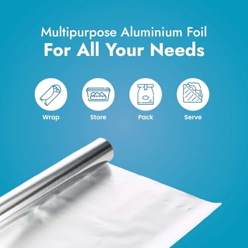 Image of Claret Aluminium Foil 72 Meter | Food-Grade, Extra Strong & Durable | Retains Freshness & Keeps Food Warm | Ideal for Wrapping, Baking, Grilling & Storing Food (Pack Of 1)