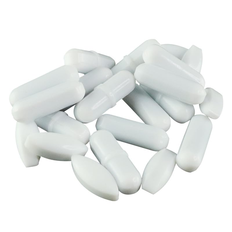 5 Stück PTFE Magnetrührstäbchen Set, Hitzebeständige Magnetrührer Rührstab für Labor & Haushalt, Typ A B C Rührfisch für Bechergläser, 3mm bis 20mm(B8*35mm)