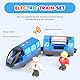 XEERUN Eisenbahn elektrische lok Holzeisenbahn Zug, Batteriebetriebenes Zugset, Batteriebetriebener Lokomotivzug, Leistungsstarker Motorzug, für Kinder Kompatibel mit Thomas, Blau