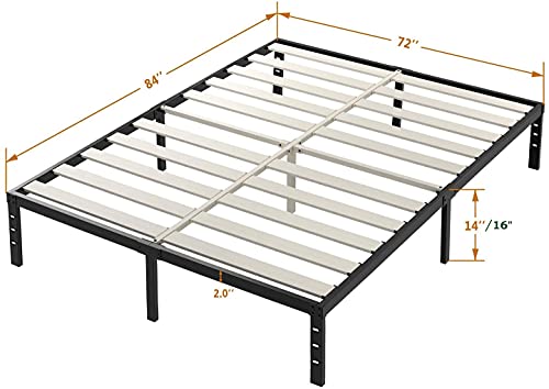 image for ZIYOO California King Bed Frame 16 Inch Wooden Slats Platform,3500lbs 