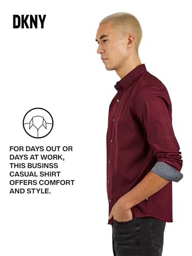 DKNY Men's Long Sleeve Button Down Shirt - Printed Mens Casual Button Up Shirts4