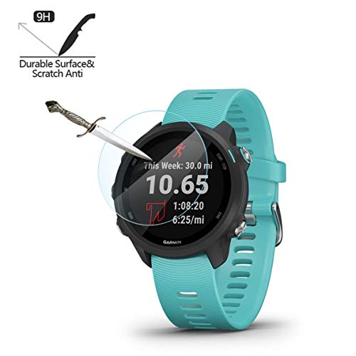 (Pacote com 4) Película de vidro temperado para Garmin Forerunner 245/245 Música, Akwox [0,3 mm 2,5D