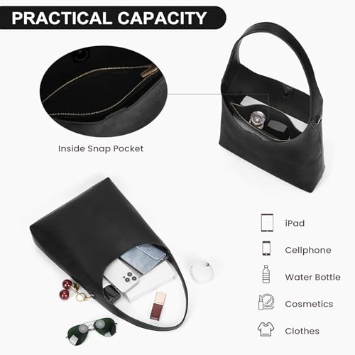 Image of Hobo Bags For Women Vegan Leather Shoulder Bag Tote For Women Medium Slouchy Designer Handbags Purses Fall Fashion