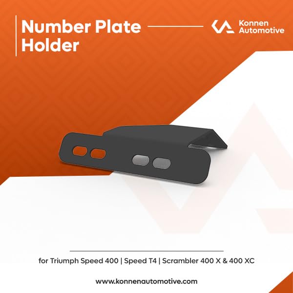 Image of Number Plate Clamp | Number Plate Relocation Clamp Compatible with Triumph Speed 400 | Scrambler 400X | Scrambler 400XC (Black, Pack of 1) (Head Light)