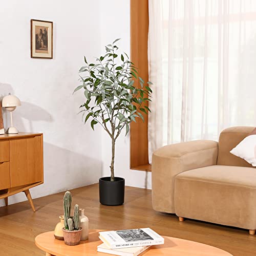 Oakred Artificial Eucalyptus Tree 5Ft Tall Fake Eucalyptus Plants Large Faux Trees Artificial Silk Plants For Home Decor Indoor Outdoor Office Gift Ornaments, Set Of 1 #TOP2