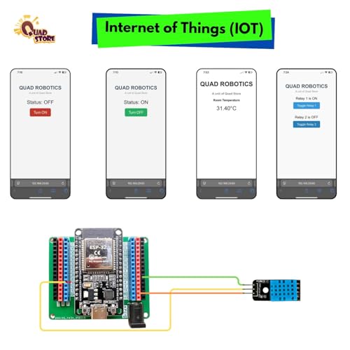 Image of Quad Store IoT Super Starter Kit Compatible with ESP32 Type C Board and Arduino IDE | DIY Beginner Learning Kit with Sensors for Robotics, Programming & Electronics Projects