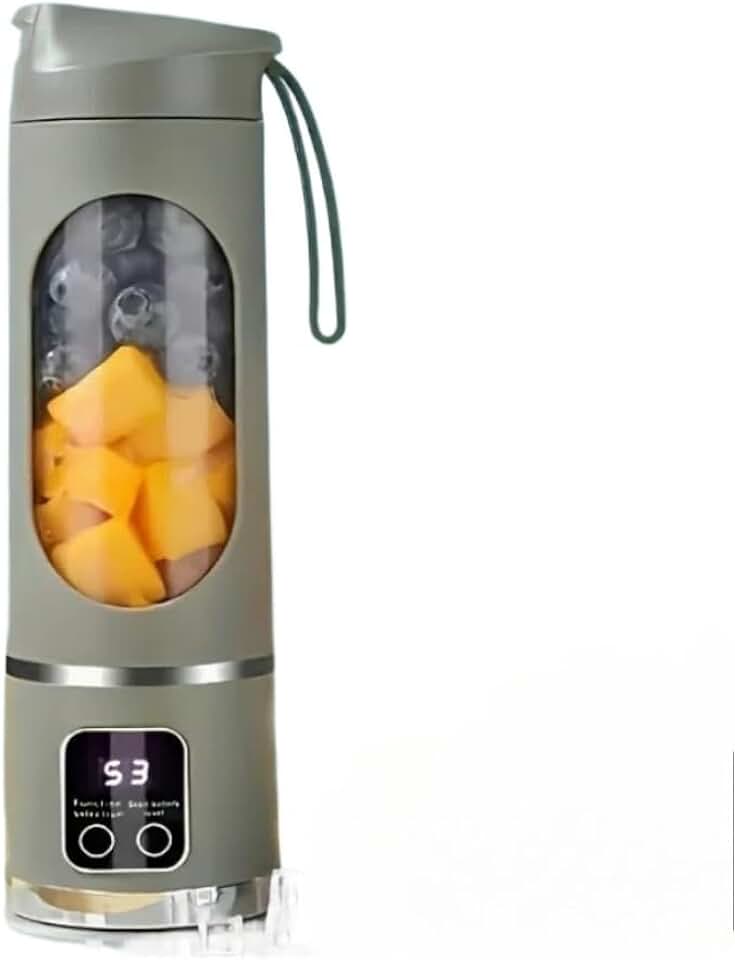 Mini Liquidificador Portátil Blender Personal Juice Cup 8 Lâminas Recarregável - Shakeira Elétrica com Copo para Viagens, Academia e Smoothies(Verde)