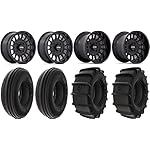 Bundle-9-Items-KMC-Impact-15-Wheels-Black-32-Sand-Tires-4x137-Bolt-Pattern-12mmx15-Lug-Kit