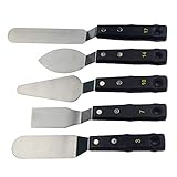 Large Painting Knife 5pcs by AebDerp Acrylic Paint Knife with Stainless Steel Palette Knives for Art