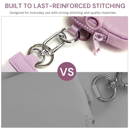 Image of Keychain Wallet for Women Mini Zip Card Holder with ID Window Coin Purse Detachable Wristlet Small Wallets Light Purple