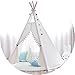 Produktbild Home experience- Kinder Spielen Zelt Prinz oder Prinzessin Sommer Zimmer Indoor Kinder Spielzeug Spielhaus Strand Sun Indian Tipi Jungen Mädchen (Farbe : White-with pad)
