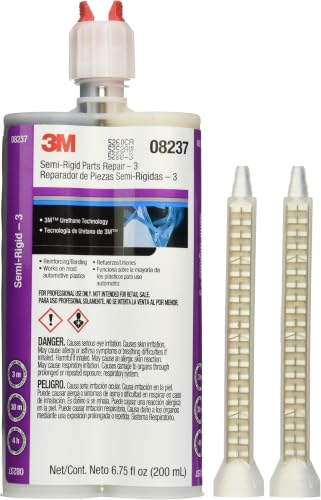 Image of 3M Semi-Rigid Parts Repair - 3, 08237, Black, 200 mL Cartridge (Pack of 6)