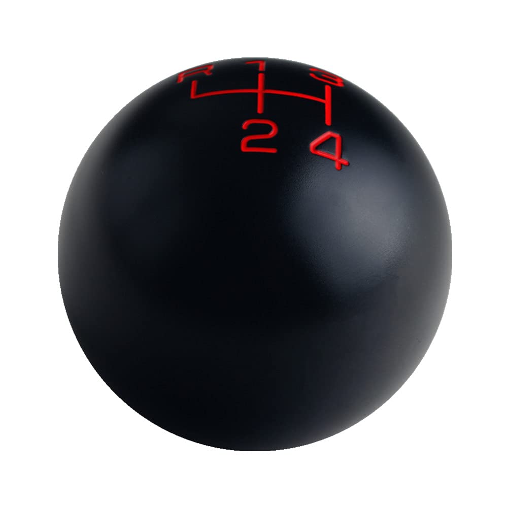 DEWHEL Czarna/czerwona wkładka kula 4-biegowa ręczna gałka zmiany biegów drążek 200 gramów ważone aluminium 3/8-16 kompatybilny z manetkami Hurst