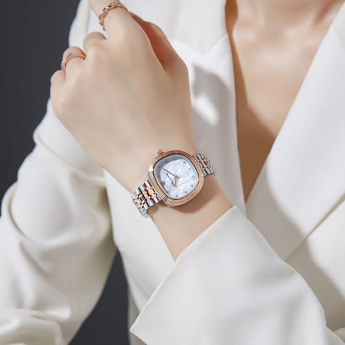 Image of Daniel Hechter Paris Collection Analog Watch for Women with Cushion Dial, Crystal Hour Markers, Roman Numeral at 12 o'Clock and Stainless Steel Strap - DHW2030