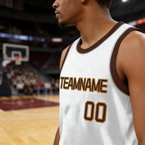 Image of Custom Basketball Jersey for Men - Personalized Name & Number, Embroidered or Printed, Athletic Shirt for Kids, Boys & Youth