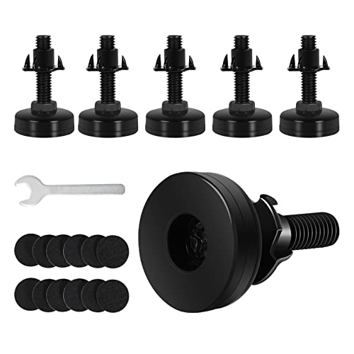 Gsshbr Adjustable Feet Levelers, Heavy Duty Adjustable Legs For Furniture, Large Furniture Levelers, T Nut Levelers Table Adjustable Feet 3/8-16 Thread (6 Pack, Black) #TOP1