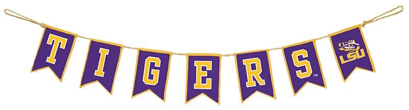 Louisiana State University Tailgate Banner by Hanna’s Handiworks – Lightweight Pre-Strung Fabric Decoration for Indoor or Outdoor – Represent your NCAA College & Show Team Spirit with LSU Fan Décor