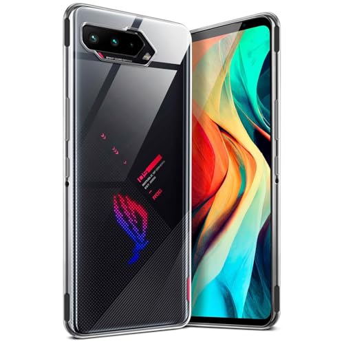 moex Aero Funda Compatible con el ASUS ROG Phone 5/5s Series. Funda Protectora para teléfono móvil Completamente Transparente, Hecha de Silicona Ultrafina, Cristal-Claro