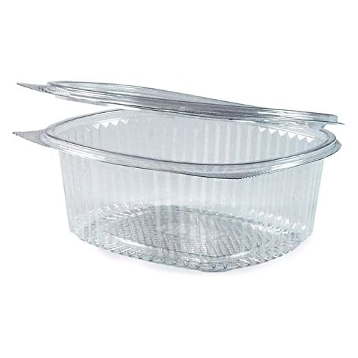1-PACK Feinkostbecher oval klar mit Deckel 500 ml (PET), 50 Stück