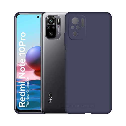 Image of Case Creation Liquid TPU Silicone Cover for Redmi Note 10 Pro Soft Case,Anti-Dirty Slim Case Matte Candy TPU Raised Bezel (Splash of Color) Back Case Cover for Redmi Note 10 Pro -Electric Blue