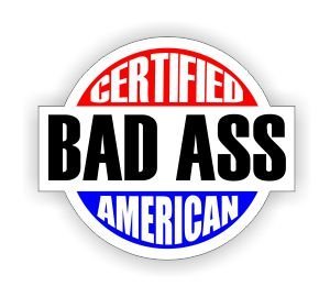 3pcs Certified bad as american funny hard hat/helmet vinyl decal sticker