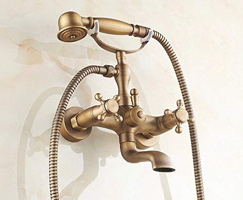 Robinet de baignoire double poignée pour salle de bains rétro