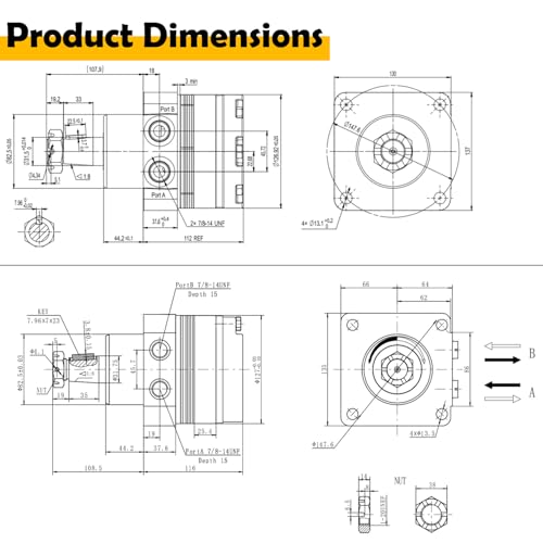 Image of 194615 103129 Hydraulic Drive Motor Compatible with SkyJack SJIII 3220 3226 4626 4632
