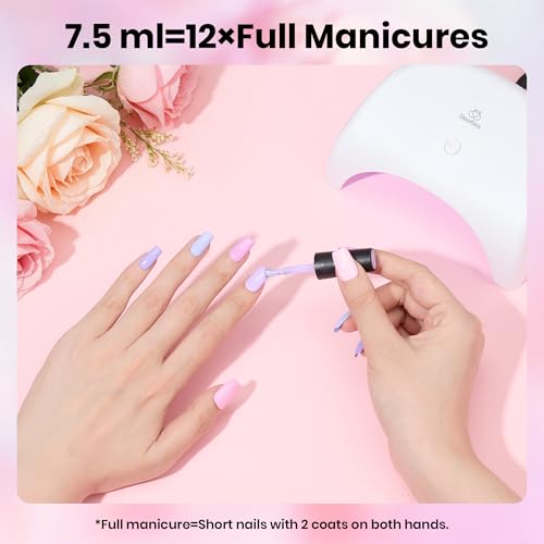 Image of beetles Purple Gel Polish Set - Floral Reverie Collection, Purple Pink Summer Colors Gel Trendy Colors Soak Off LED Nail Gel Manicure Kit for DIY at Home Salon