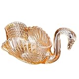 Pocoiau Hermoso cuenco de frutas de cristal con forma de Cygne moderno para aperitivos, caja de almacenamiento de frutas secas para sala de estar y servir dulces